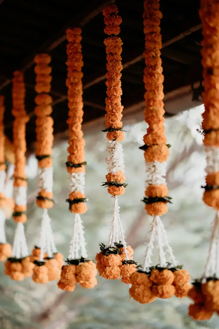 Marigold and jasmine garlands