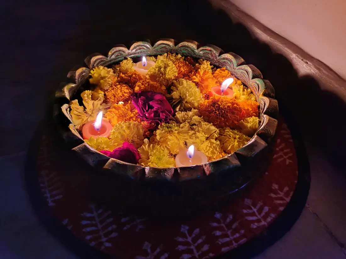 Floating marigolds and candles by Events by OT